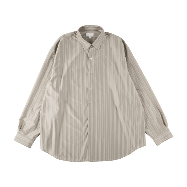 KANEMASA PHIL / 46G Atmosphere Stripe L/S Shirt KHAKI