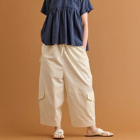 HAVERSACK / Salt-Shrink Satin Overpants OFF WHITE