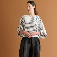 HAVERSACK / Jersey striped poncho-style Basque shirt WHITE*GRAY