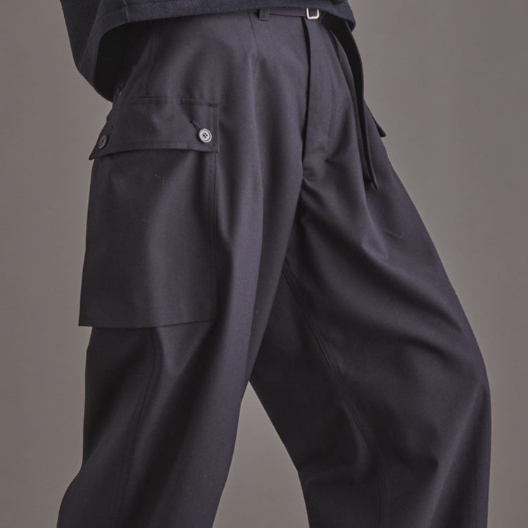 HAVERSACK / High count poplin belted cargo pants