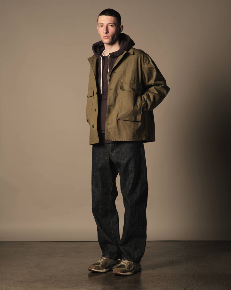 A VONTADE  Naval Utility Jacket -Military Herinbone- #47 OLIVE