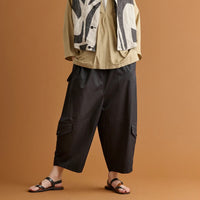 HAVERSACK / Salt-Shrink Satin Overpants BLACK