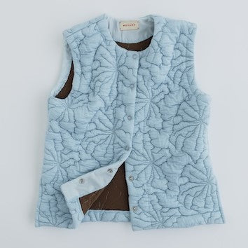 MEYAME / FLOWER QUILTING VEST BLUE