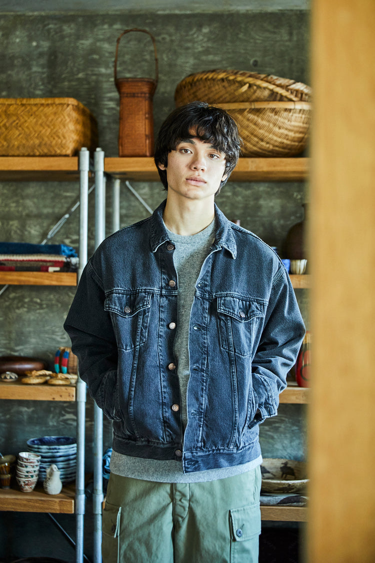 orslow  FLANNEL CHECK LINING JK B.DENIM STONE