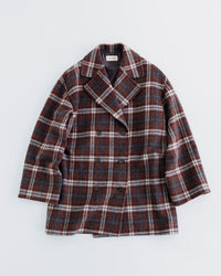MEYAME  WOOL CHECK DOUBLE COAT