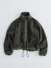 MEYAME  FLEECE SNAP SHORT JACKET OLIVE
