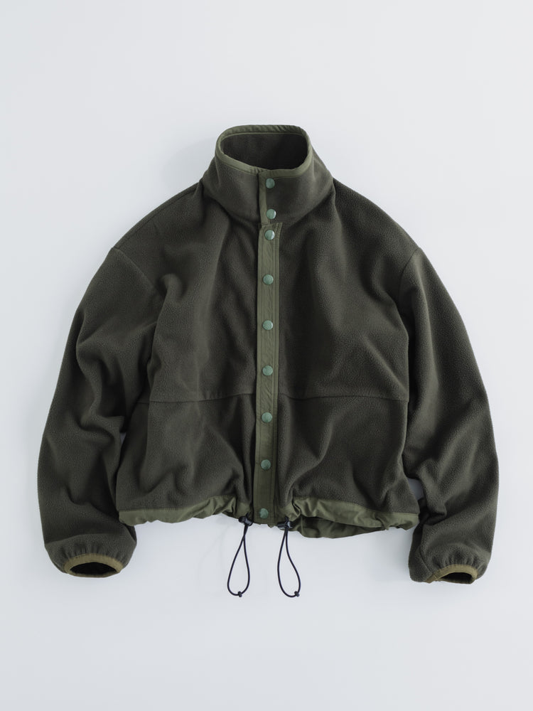 MEYAME  FLEECE SNAP SHORT JACKET OLIVE
