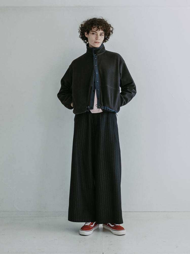 MEYAME  FLEECE SNAP SHORT JACKET BLACK