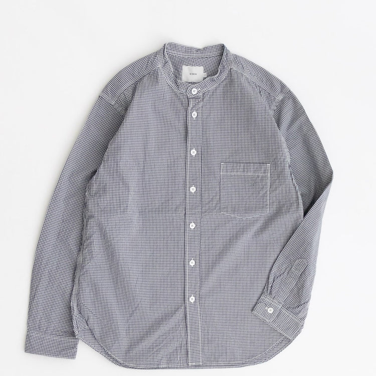 RINEN / 80/2ダウンプルーフ スタンドカラーシャツ  81.ギンガム