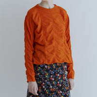 MEYAME / TUCKED JACQUARD PULLOVER ORANGE