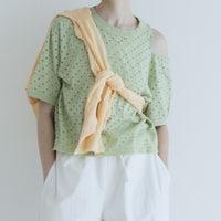 MEYAME / DOT HOLE JACQUARD TEE GREEN