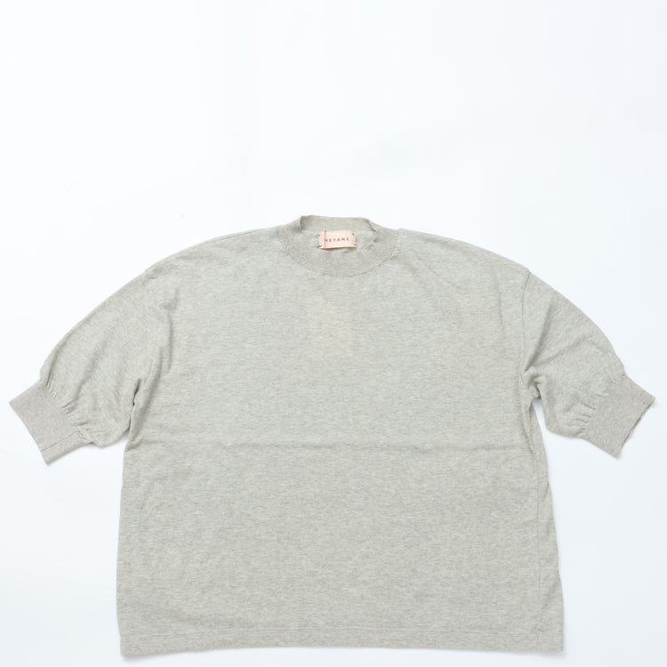 MEYAME / COTTON KNIT TEE HEATHER GREY