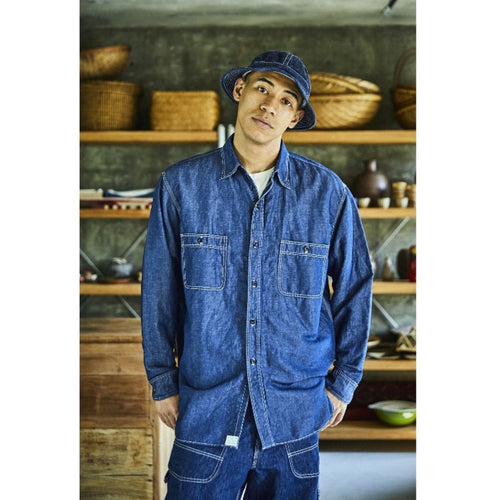 orslow / SUPIMA 100/2 LINEN DUNGAREE WORK SHIRT