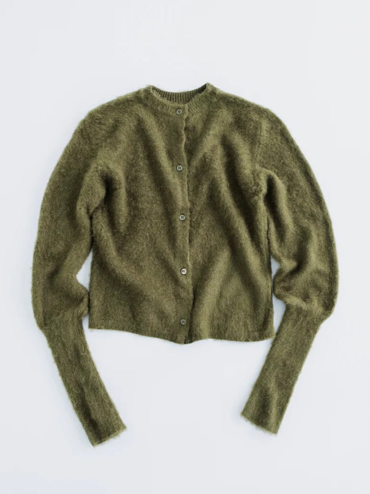 MEYAME  FLUFFY PULLOVER / CARDIGAN OLIVE