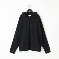KANEMASA PHIL  28G Cupro Half Zip Hoodie  BLACK(Night Black)