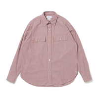 Riprap  FLAP POCKET SHIRT (COTTON VIYELLA) WHITE/RUST