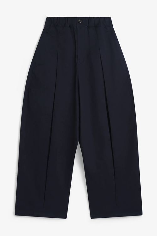 sage NATION  BOX PLEAT TROUSER NAVY