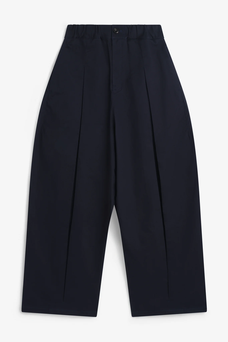 sage NATION  BOX PLEAT TROUSER NAVY
