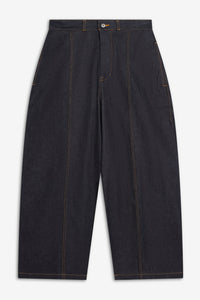 sage NATION  BOX PLEAT TROUSER DENIM RAW DENIM