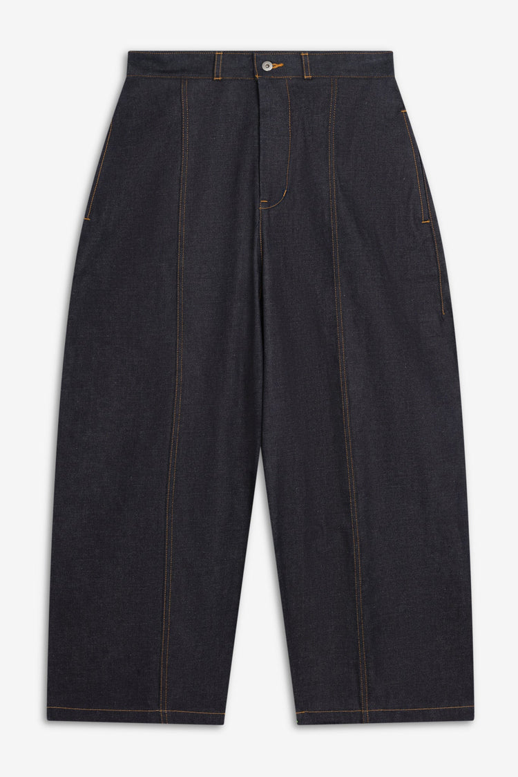 sage NATION  BOX PLEAT TROUSER DENIM RAW DENIM