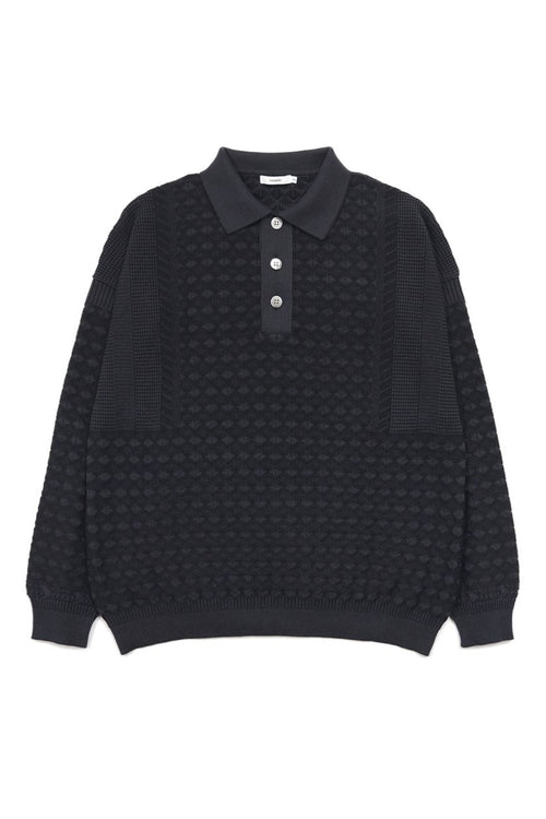 YASHIKI  YSK-25AW-KN06    Rikka Knit Polo（六花） NAVY