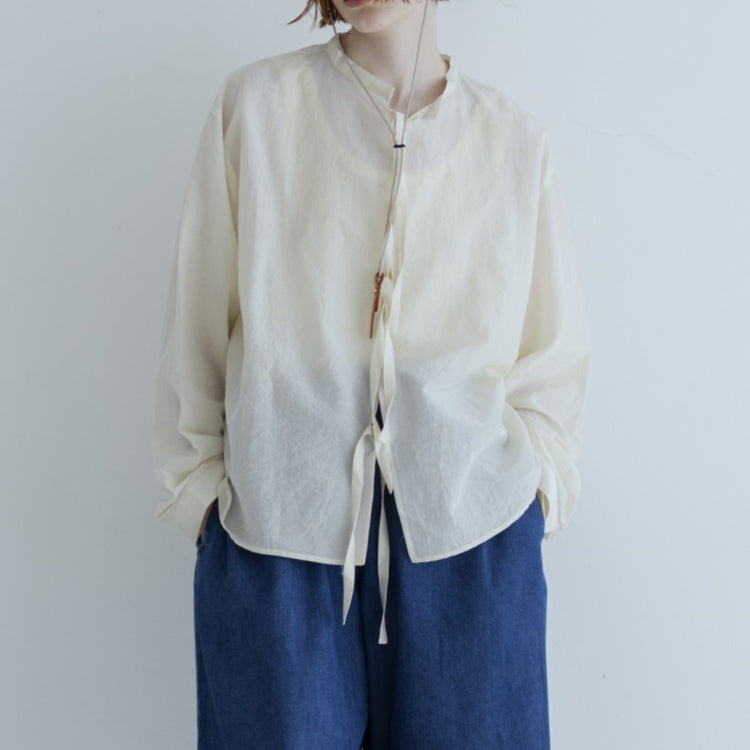 MEYAME / COTTON SILK BLOUSE JACKET CREAM