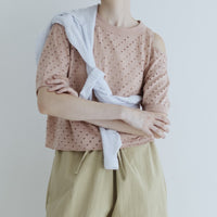 MEYAME / DOT HOLE JACQUARD TEE PINK