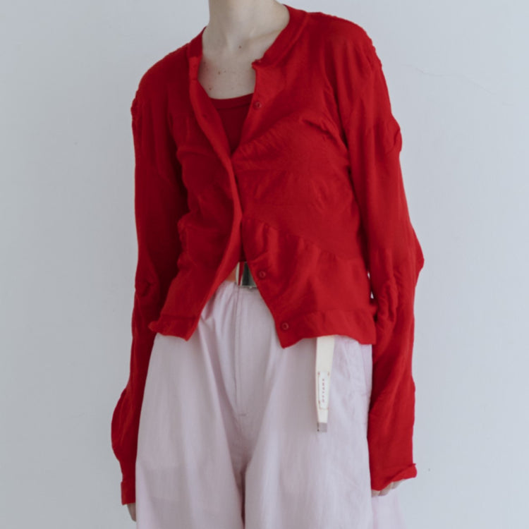 MEYAME / LIGHT KNIT CARDIGAN RED