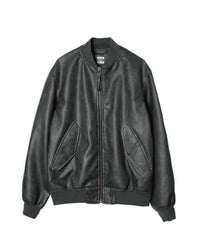 ARMY TWILL VEGAN LEATHER BLOUSON