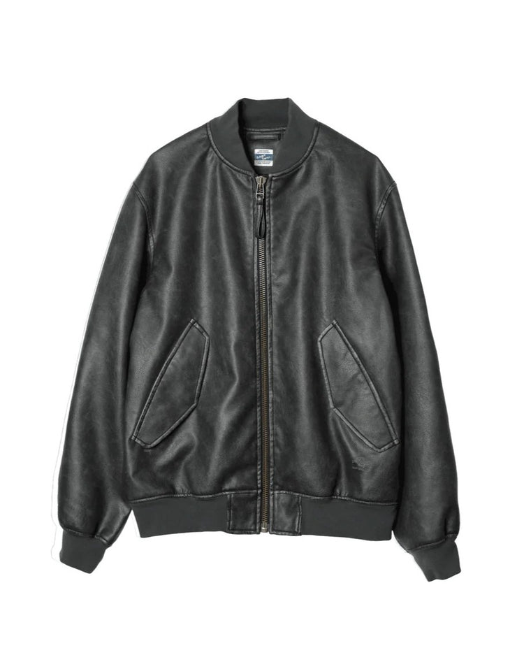 ARMY TWILL VEGAN LEATHER BLOUSON