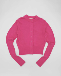 THE SHINZONE / COTTON LONG RIB CARDIGAN PINK