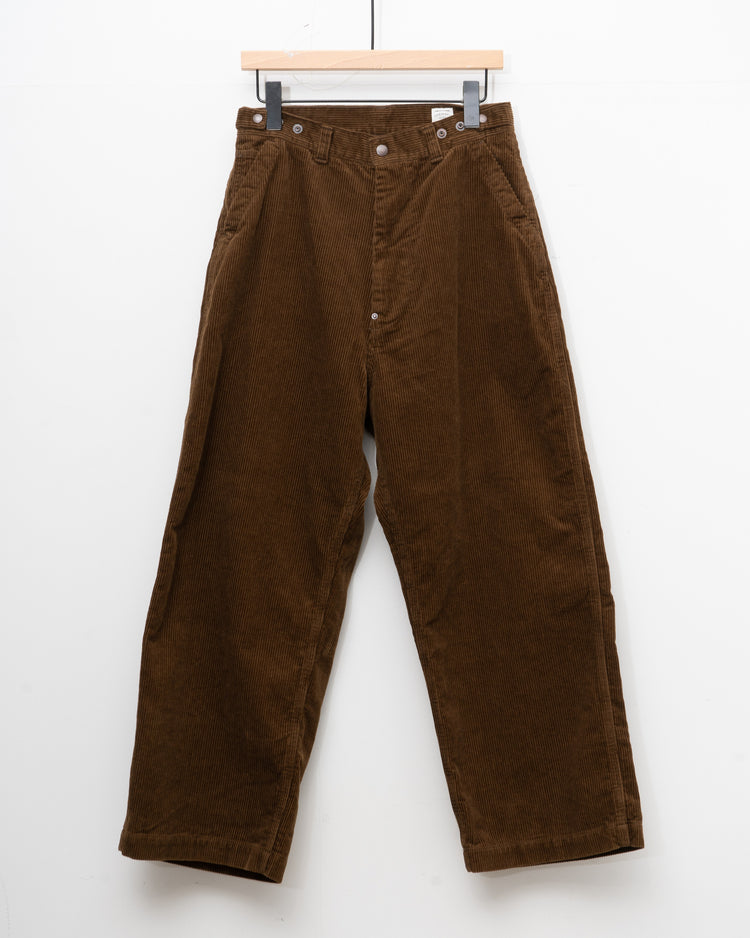 Ordinary fits  CORDUROY BELL PANTS BROWN