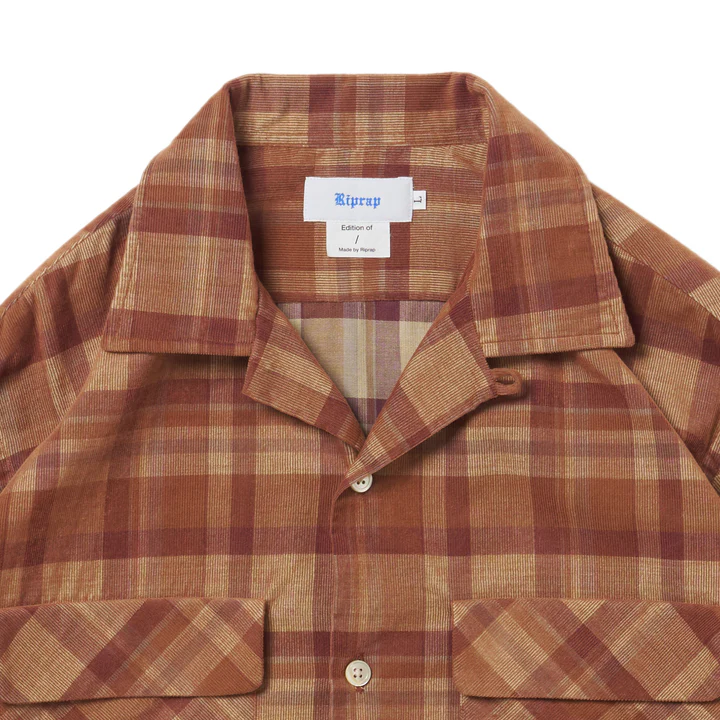 Riprap  OPEN COLLAR SH L/S (21W PLAID CORDS) BRICK