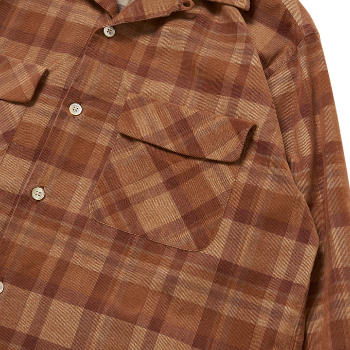 Riprap  OPEN COLLAR SH L/S (21W PLAID CORDS) BRICK