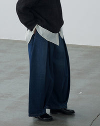 sage NATION BOX PLEAT TROUSER DENIM RAW DENIM – CASDAY