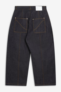 sage NATION  BOX PLEAT TROUSER DENIM RAW DENIM