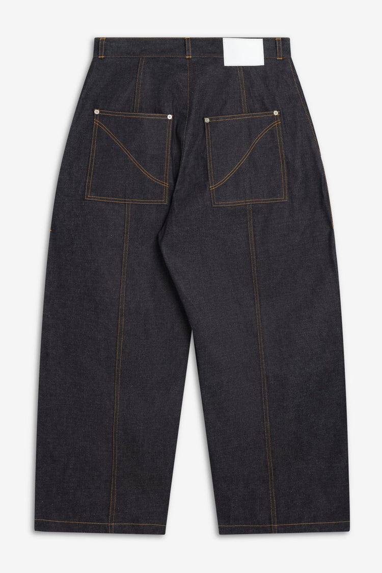 sage NATION  BOX PLEAT TROUSER DENIM RAW DENIM
