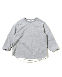 WALLA WALLA SPORT 9oz FLEECE 3/4 BASEBALL SWEAT H.GREY