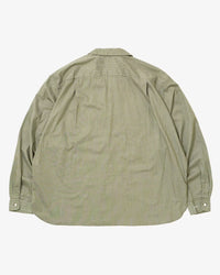 Sillage  re-engineered overshirt long sleeve deadstock green stripe