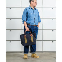 WORKERS  Leather Handle Tote_Navy_Medium/Short Handle