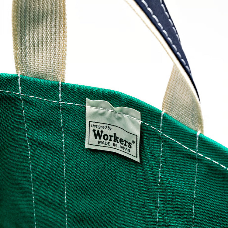 WORKERS  Deluxe Tote Bag/ Green Body x Navy Handle