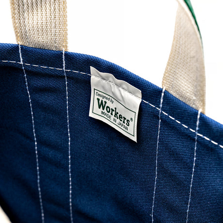 WORKERS  Deluxe Tote Bag/ Navy Body x Green Handle