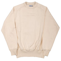 WORKERS  Cotton Saddle Shoulder Sweater, White