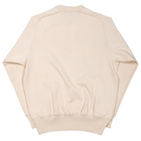 WORKERS  Cotton Saddle Shoulder Sweater, White