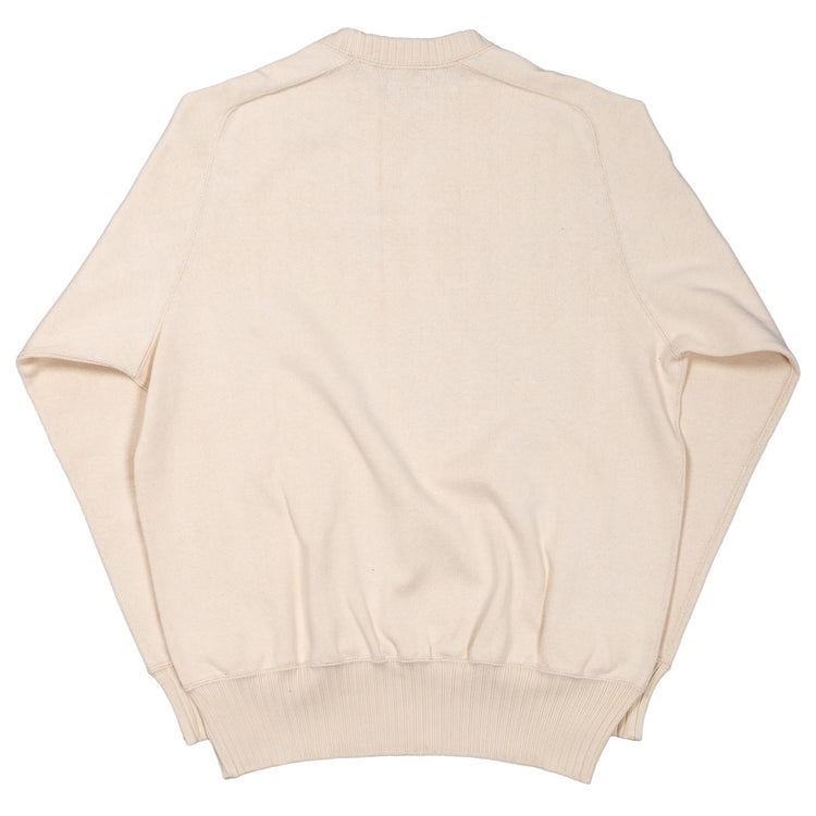 WORKERS  Cotton Saddle Shoulder Sweater, White