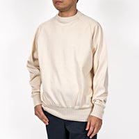 WORKERS  Cotton Saddle Shoulder Sweater, White