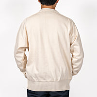 WORKERS  Cotton Saddle Shoulder Sweater, White