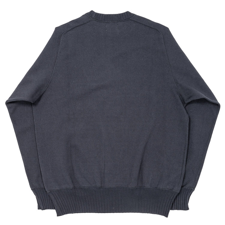 WORKERS  Cotton Saddle Shoulder Sweater, Faded Black