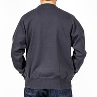 WORKERS  Cotton Saddle Shoulder Sweater, Faded Black