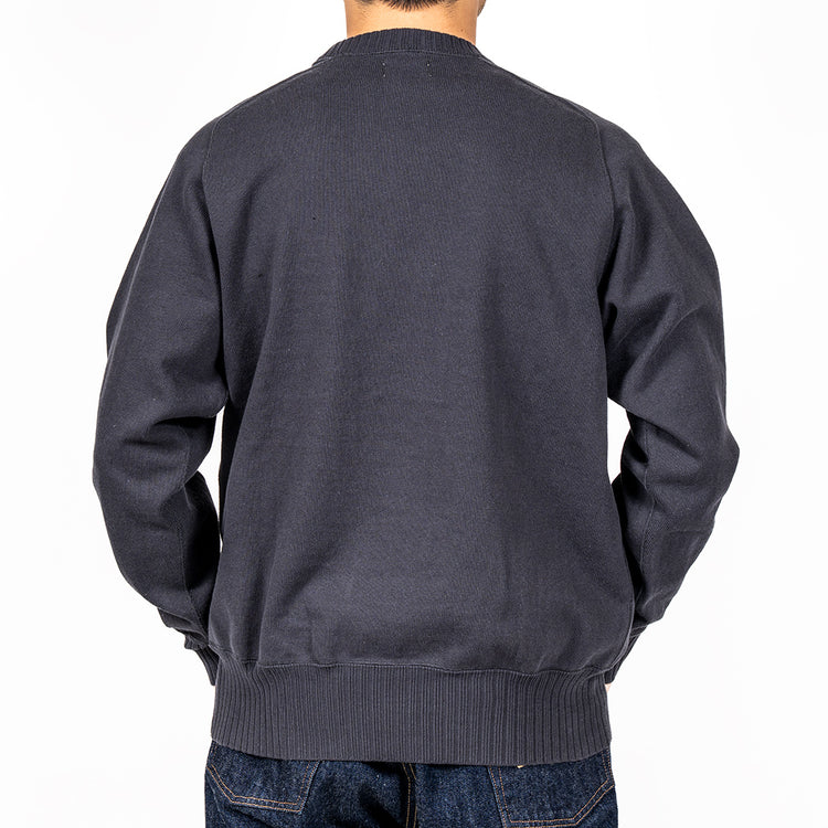 WORKERS  Cotton Saddle Shoulder Sweater, Faded Black